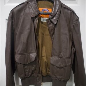 Vintage Leather Flight Jacket, Original Cooper A2, 44R, Brown